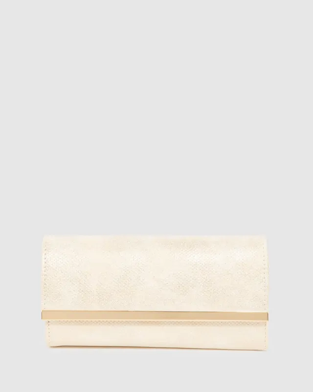 Gold Gigi Clutch Bag sold by Collete Hayman