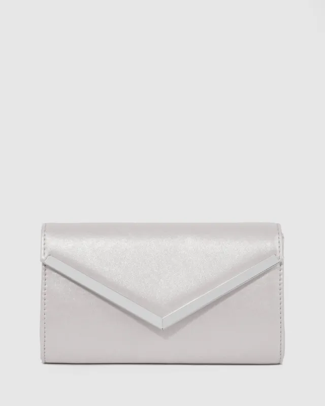 Silver Cindy Evening Clutch Bag sold by Collete Hayman