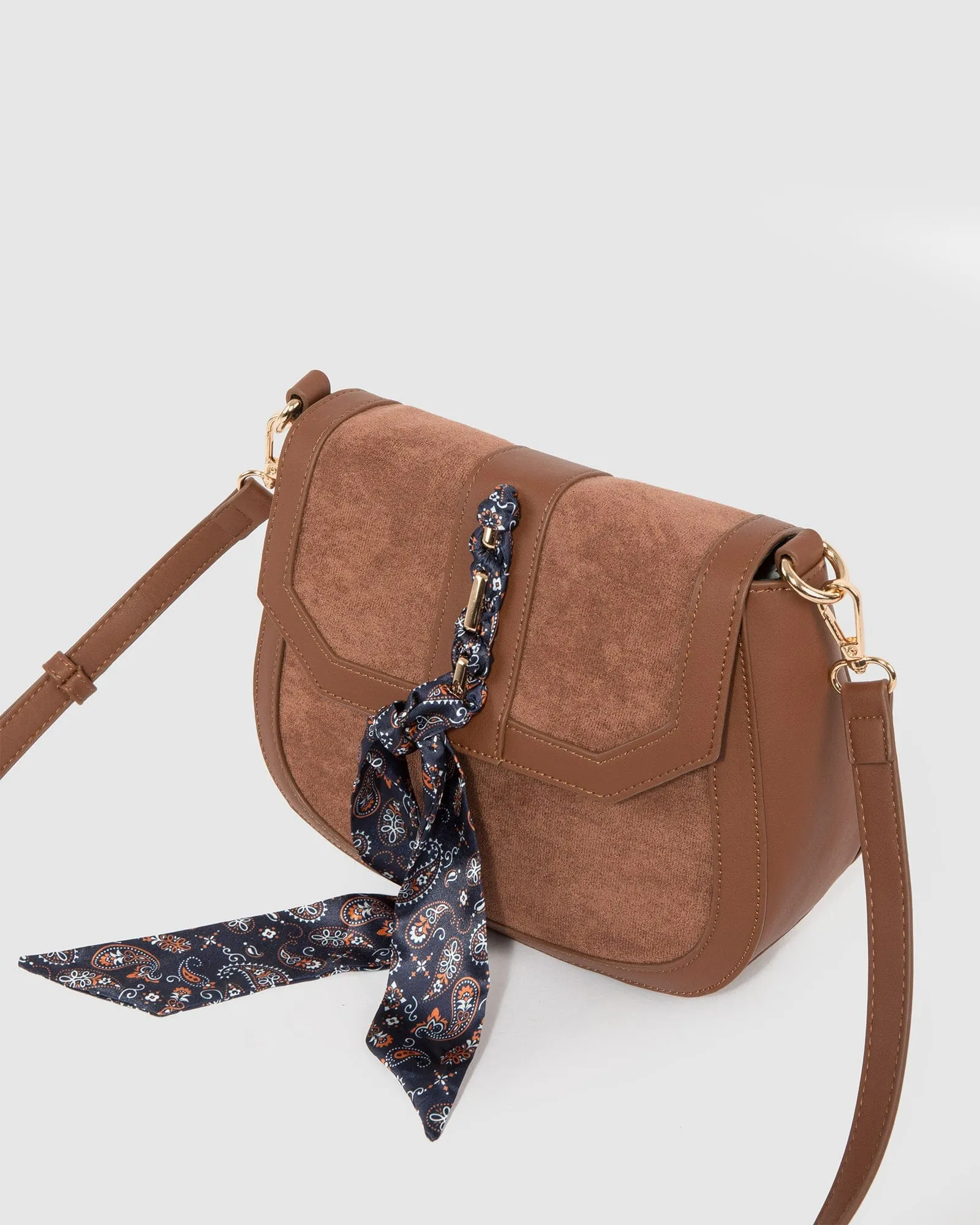 Brown Aria Scarf Crossbody Bag sold by Collete Hayman product image thumbnail 5