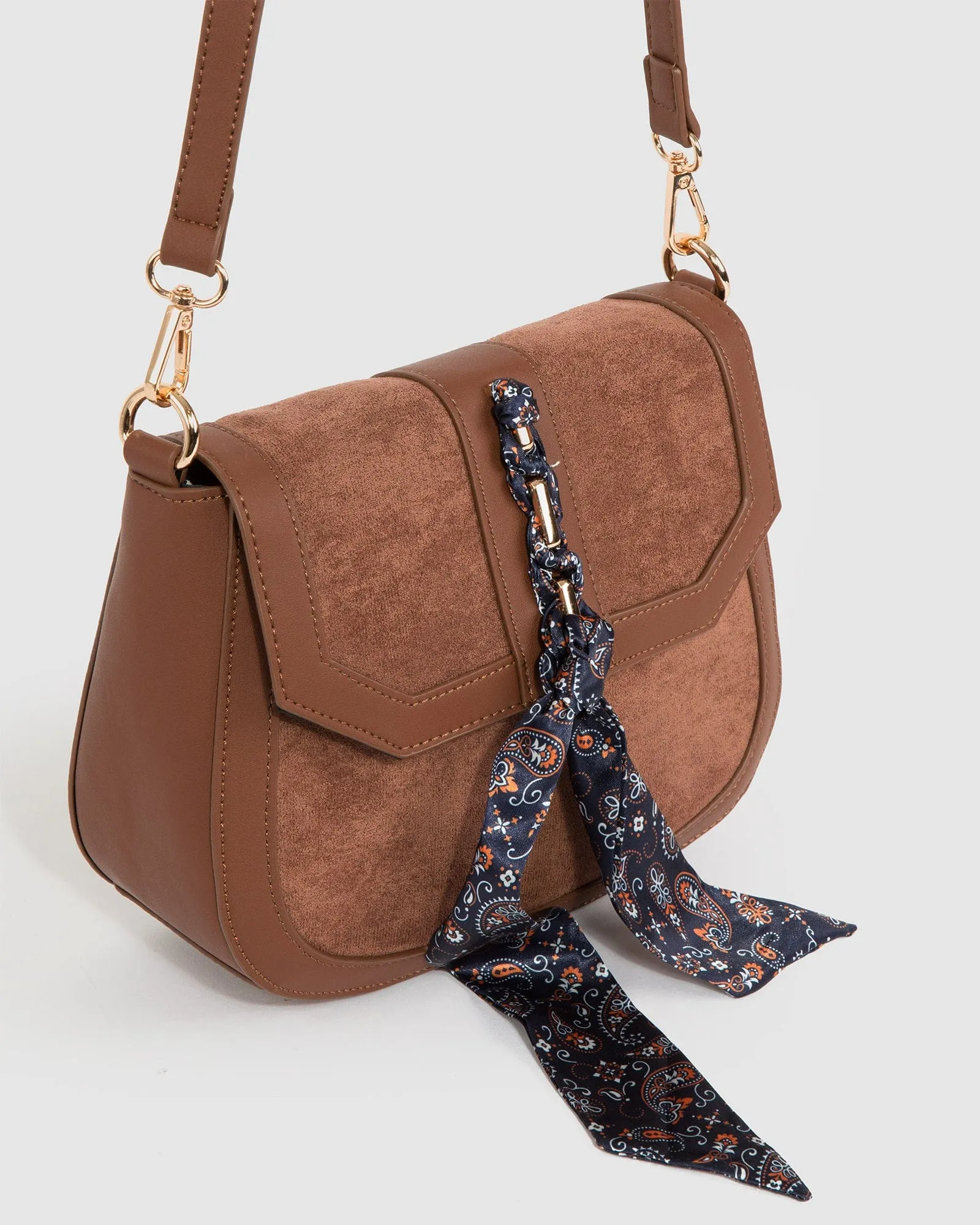 Brown Aria Scarf Crossbody Bag sold by Collete Hayman product image thumbnail 2