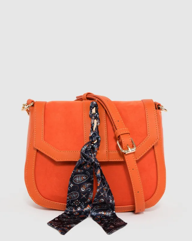 Orange Aria Scarf Crossbody Bag sold by Collete Hayman