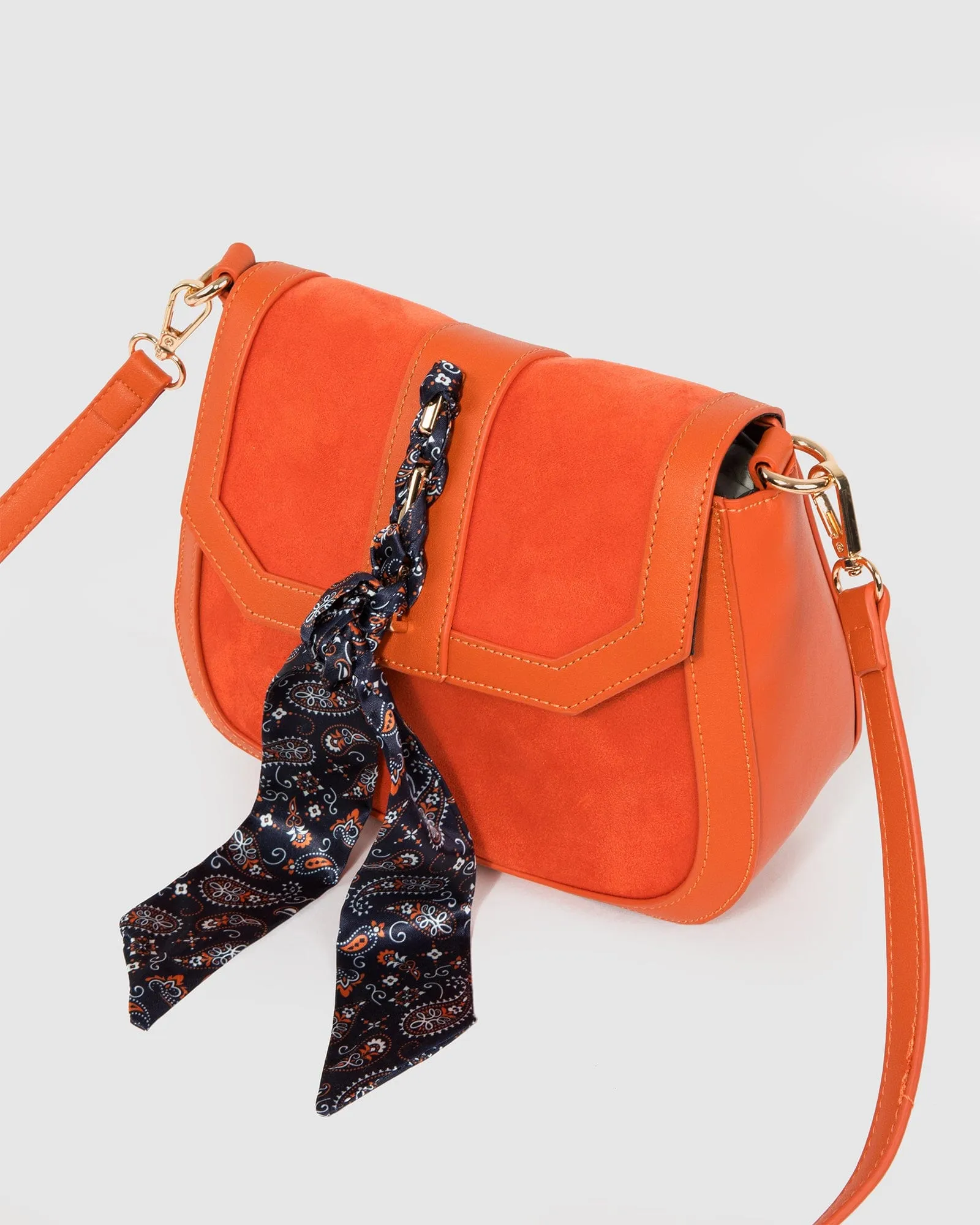 Orange Aria Scarf Crossbody Bag sold by Collete Hayman product image thumbnail 5