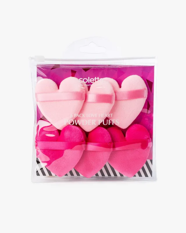 Multi 6 Pack Love Heart Powder Puffs sold by Collete Hayman