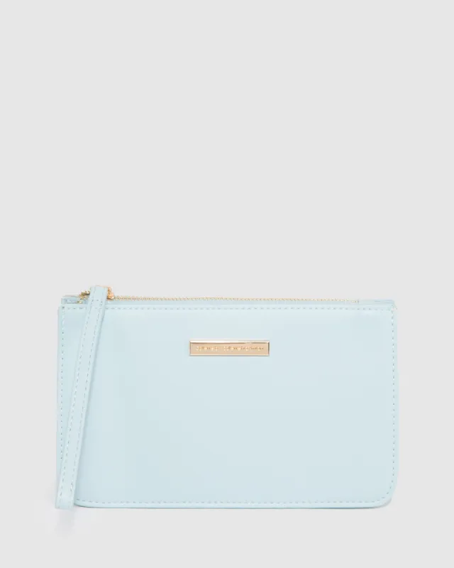 Light Blue Willow Wristlet Clutch Bag sold by Collete Hayman