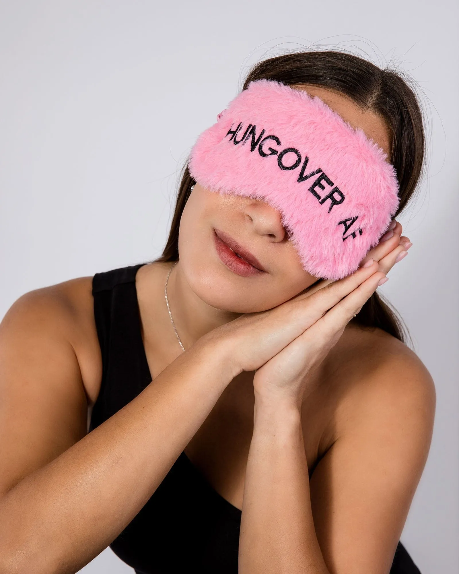 Pink Hungover AF Fluffy Sleep Mask sold by Collete Hayman product image thumbnail 2