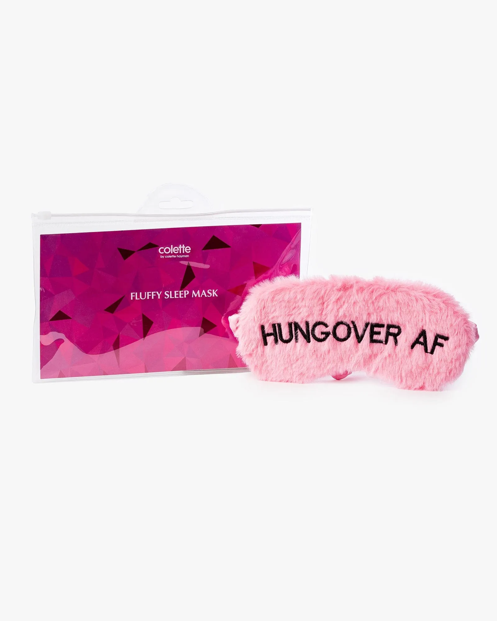 Pink Hungover AF Fluffy Sleep Mask sold by Collete Hayman product image thumbnail 3