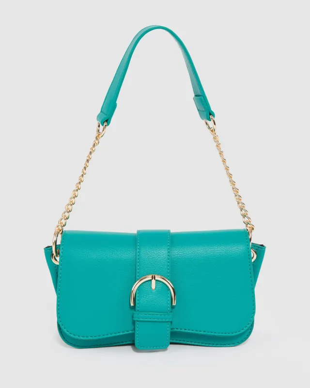 Green Macy Buckle Shoulder Bag sold by Collete Hayman