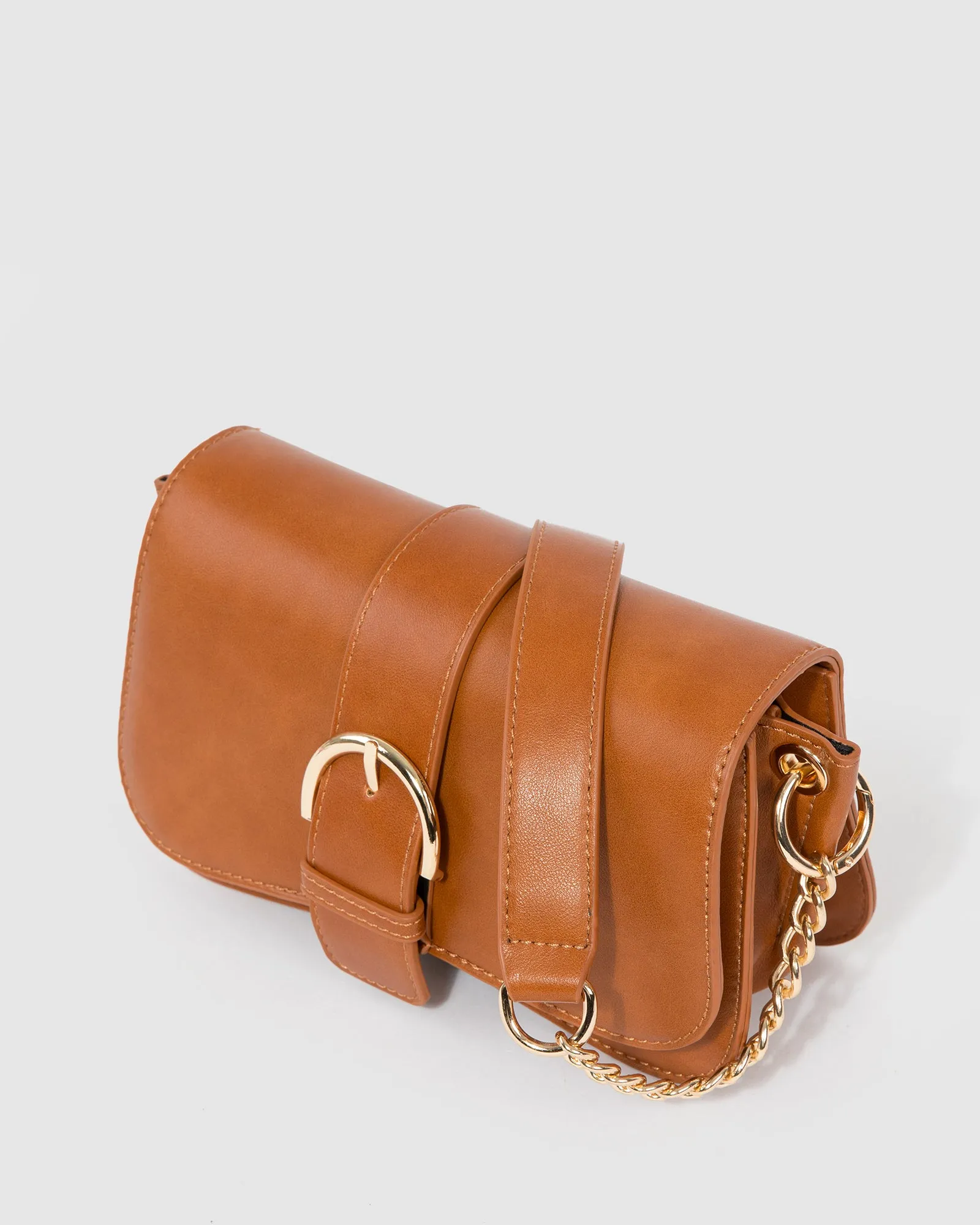 Brown Macy Buckle Shoulder Bag sold by Collete Hayman product image thumbnail 4
