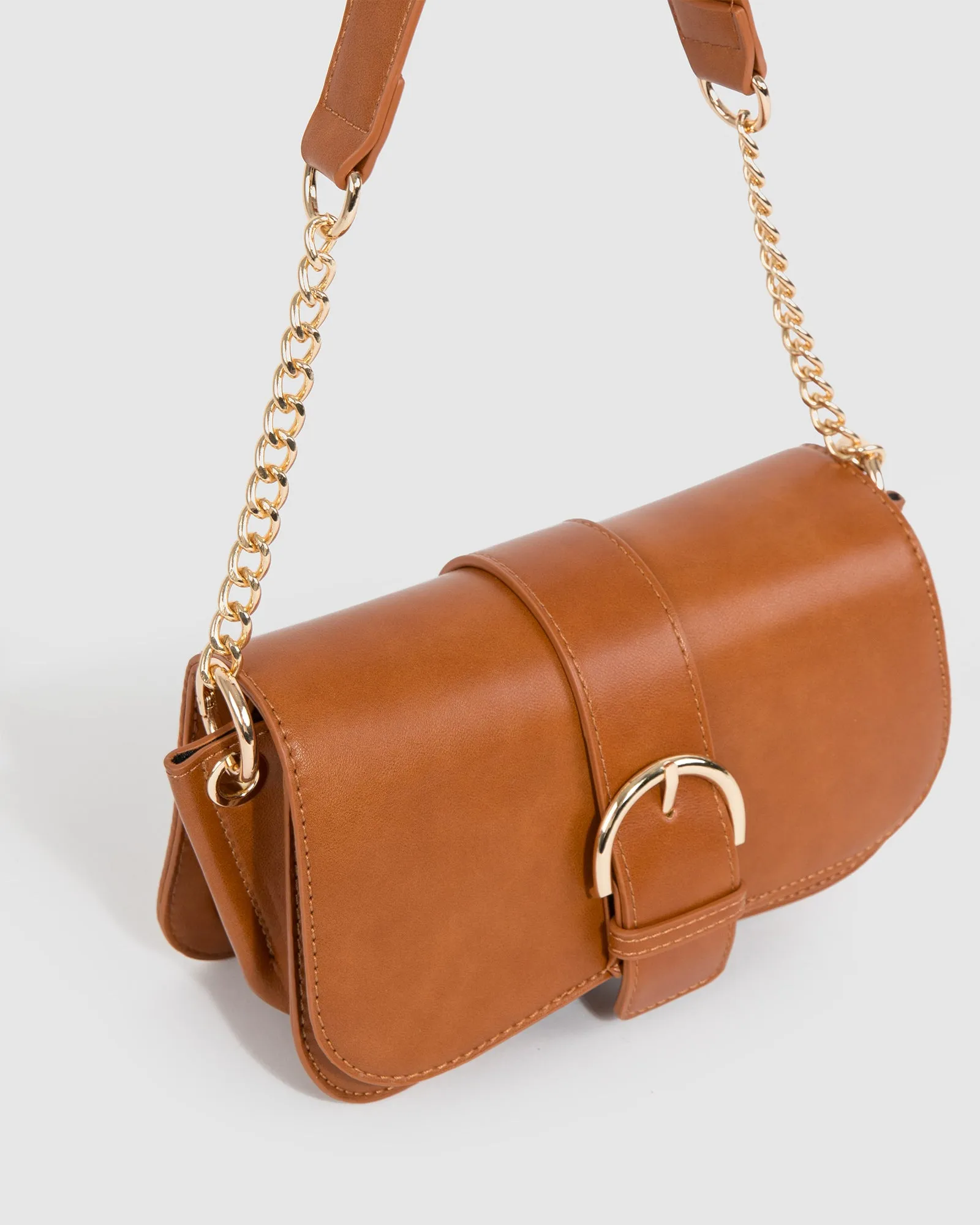 Brown Macy Buckle Shoulder Bag sold by Collete Hayman product image thumbnail 2