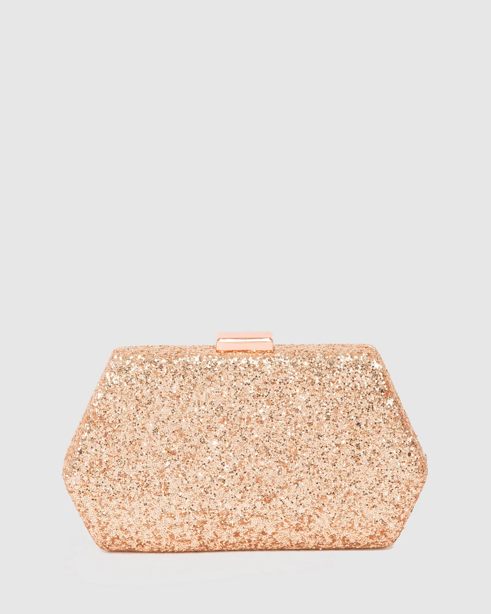 Rose Gold Mya Hardcase Clutch Bag sold by Collete Hayman