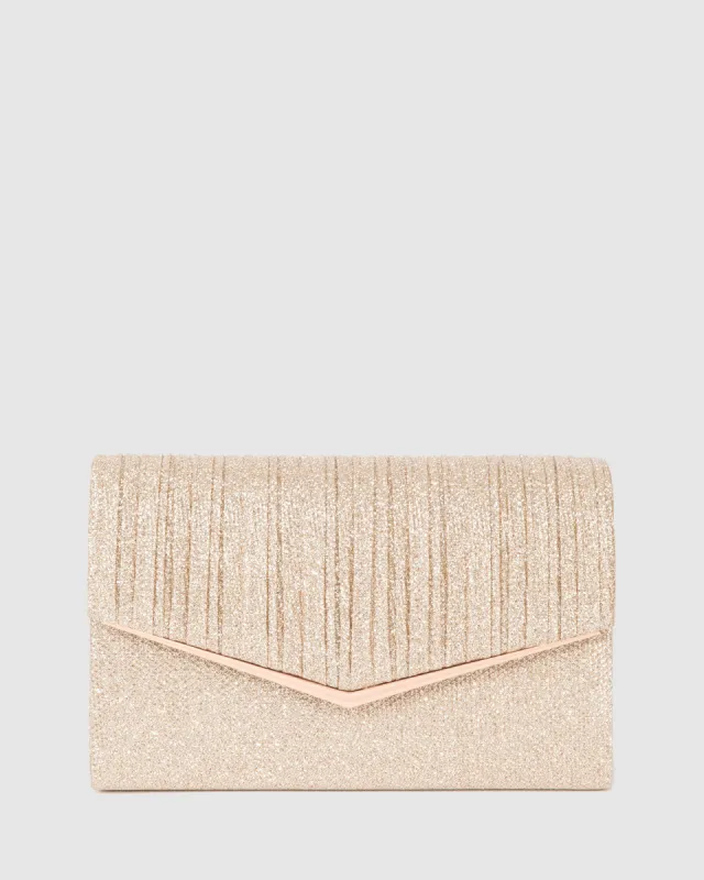 Rose Gold Delta Clutch Bag sold by Collete Hayman