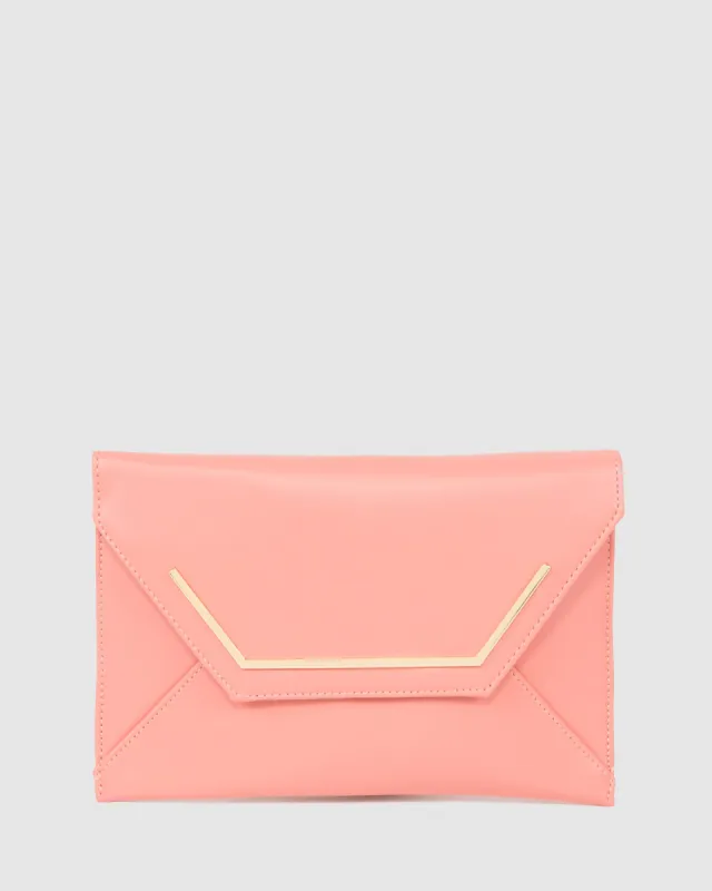 Coral Samantha Square Clutch Bag sold by Collete Hayman