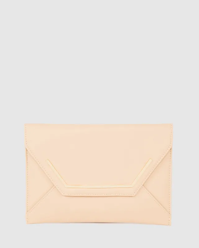 Natural Samantha Square Clutch Bag sold by Collete Hayman