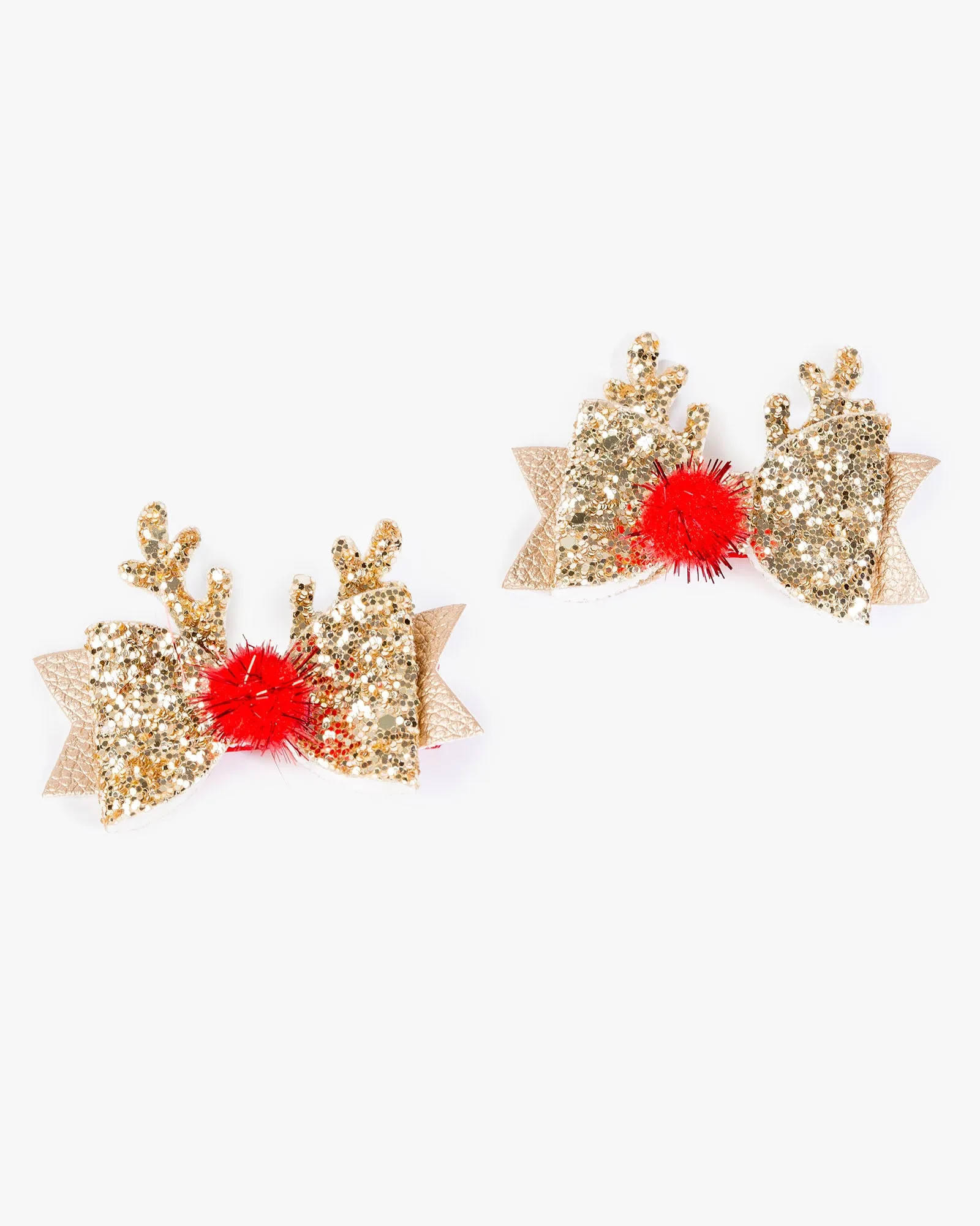 Gold 2 Pack Reindeer Hair Slides sold by Collete Hayman