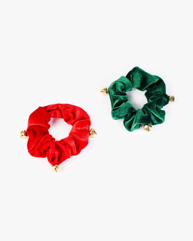 Multi Colour 2 Pack Christmas Bells Scrunchies sold by Collete Hayman