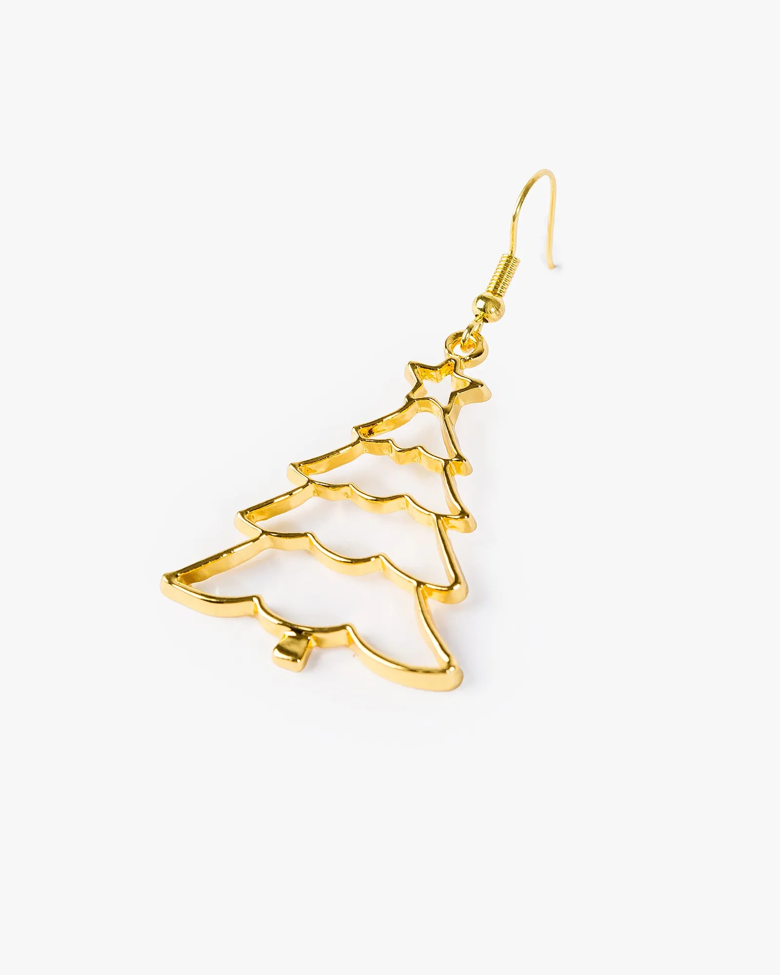 Gold Metal Christmas Tree Drop Earrings sold by Collete Hayman product image thumbnail 2