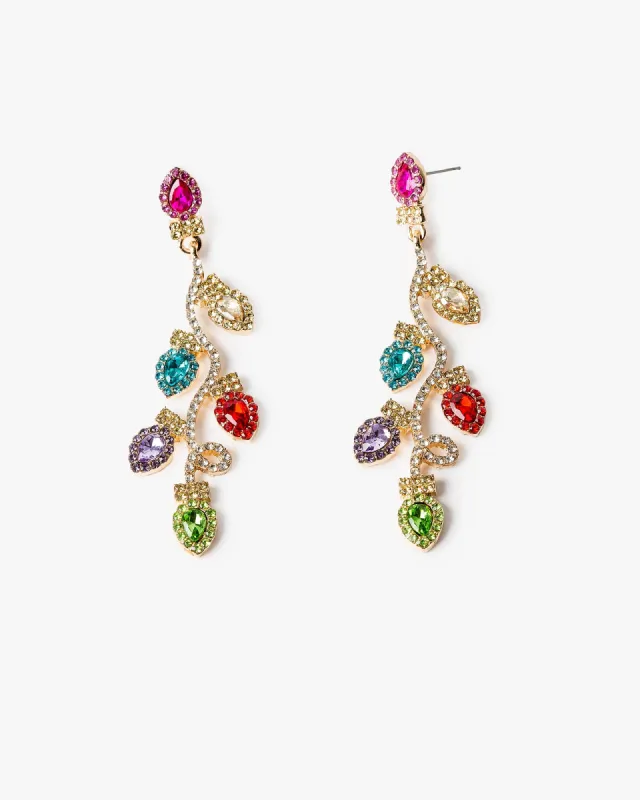 Multi Colour Christmas Crystal Lights Earrings sold by Collete Hayman