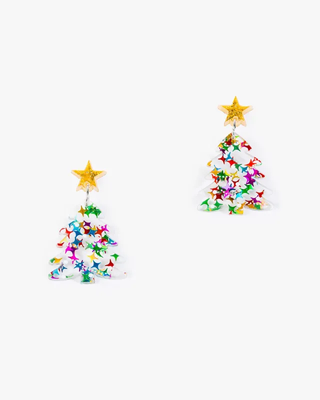 Multi Colour Acrylic Christmas Tree Earrings sold by Collete Hayman