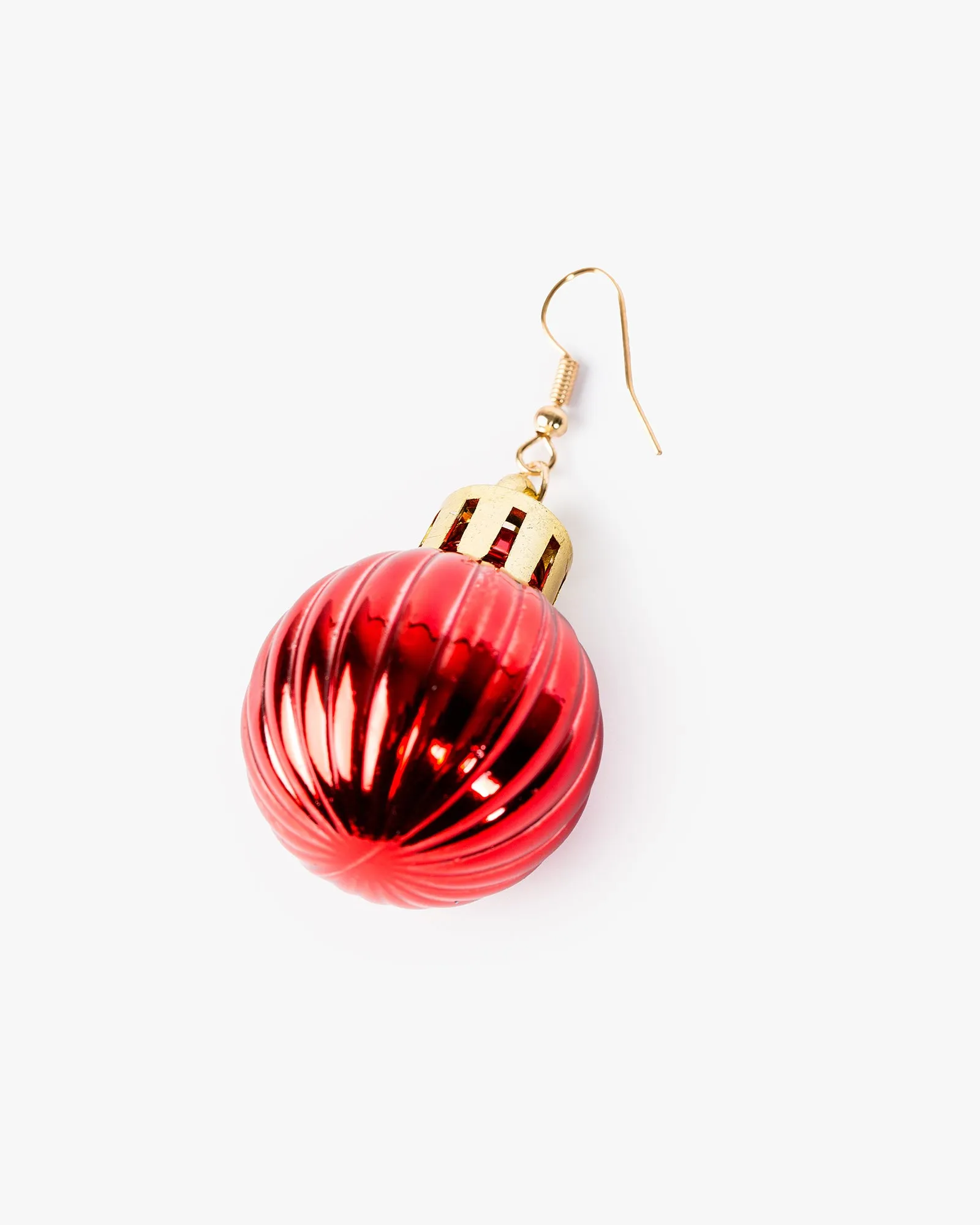 Red 3D Bauble Christmas Earrings sold by Collete Hayman product image thumbnail 2