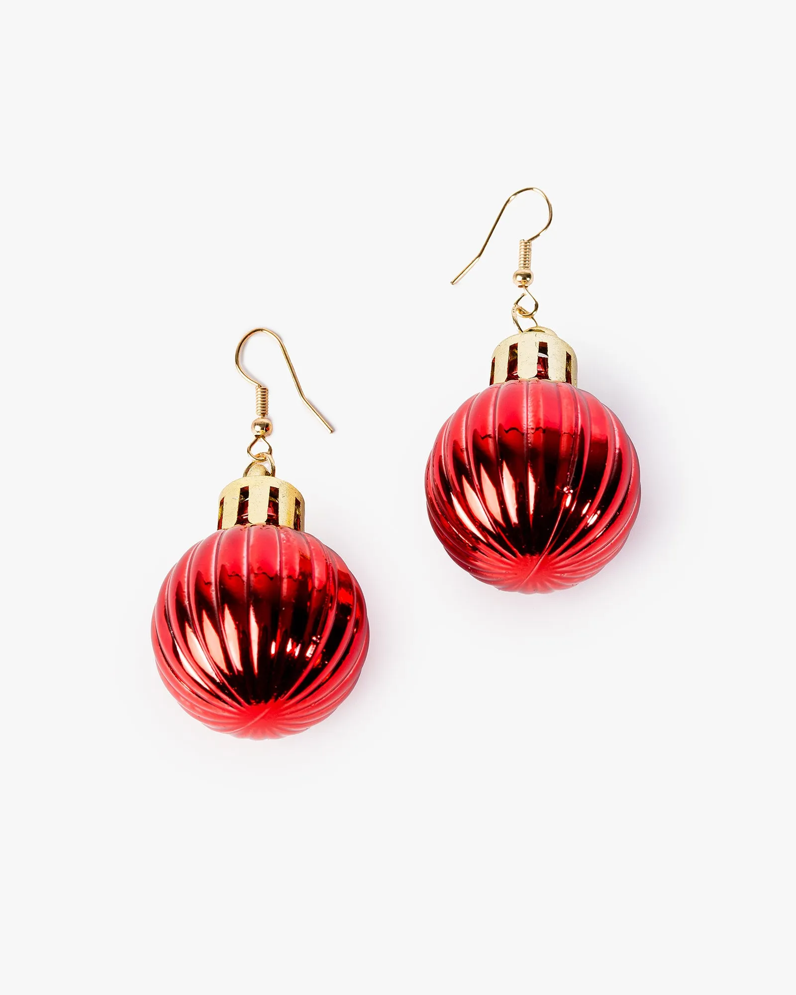 Red 3D Bauble Christmas Earrings sold by Collete Hayman