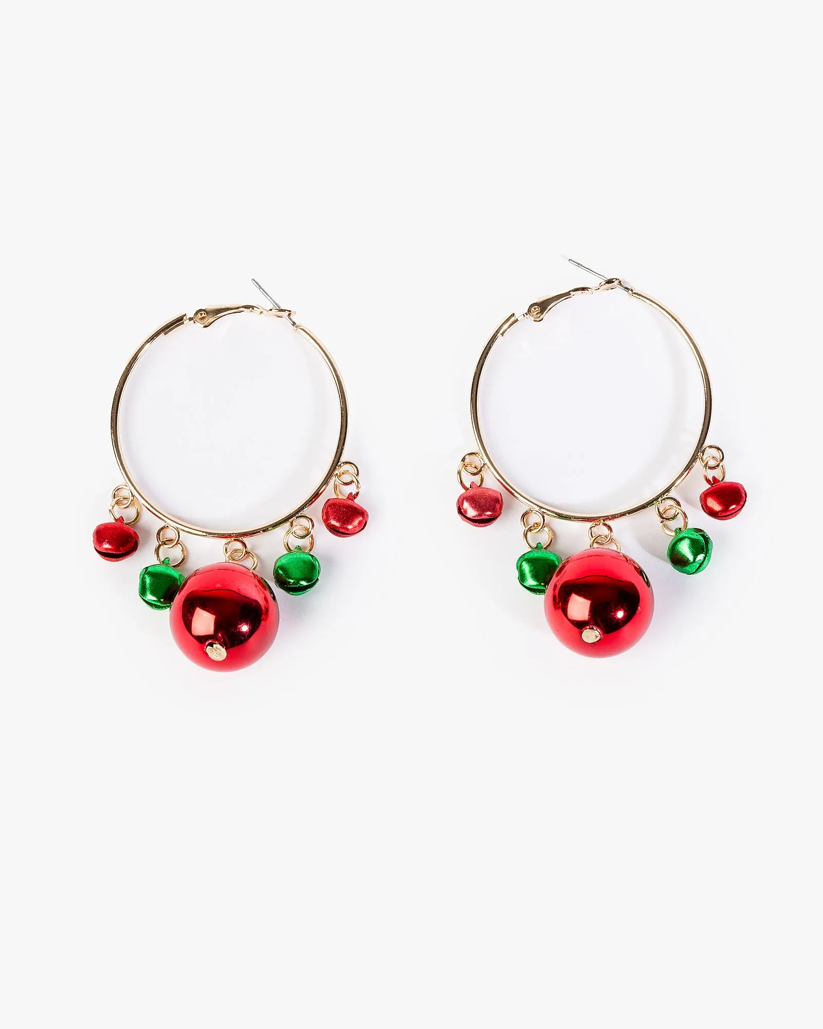 Multi Colour Christmas Bells Hoop Earrings sold by Collete Hayman