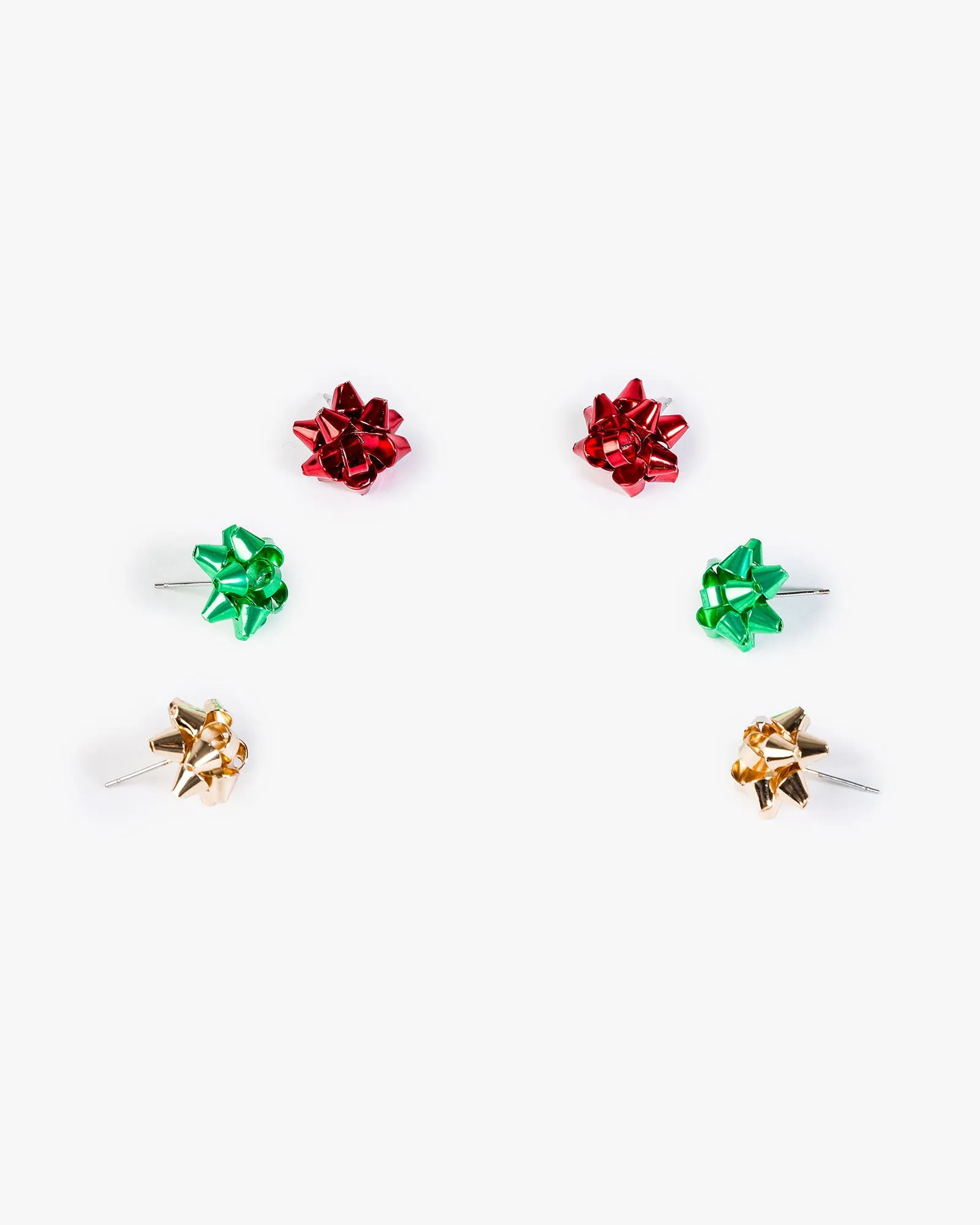 Multi Colour 3 Pack Christmas Bow Earrings sold by Collete Hayman