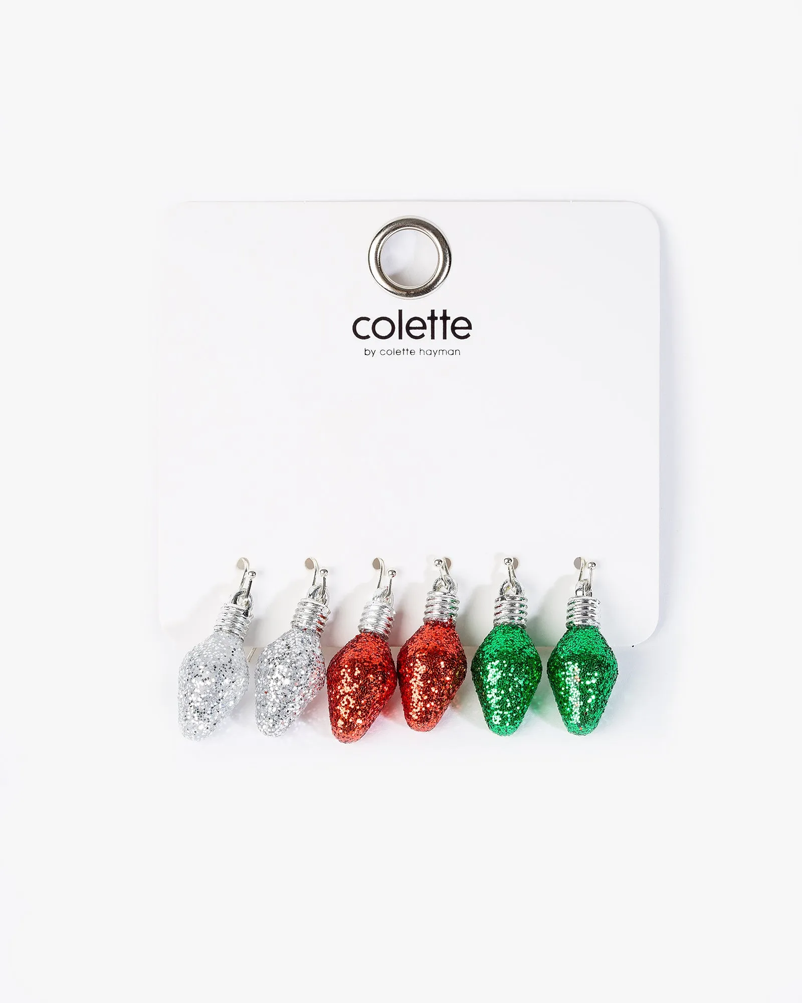 Multi Colour 3 Pack Glitter Light Earrings sold by Collete Hayman
