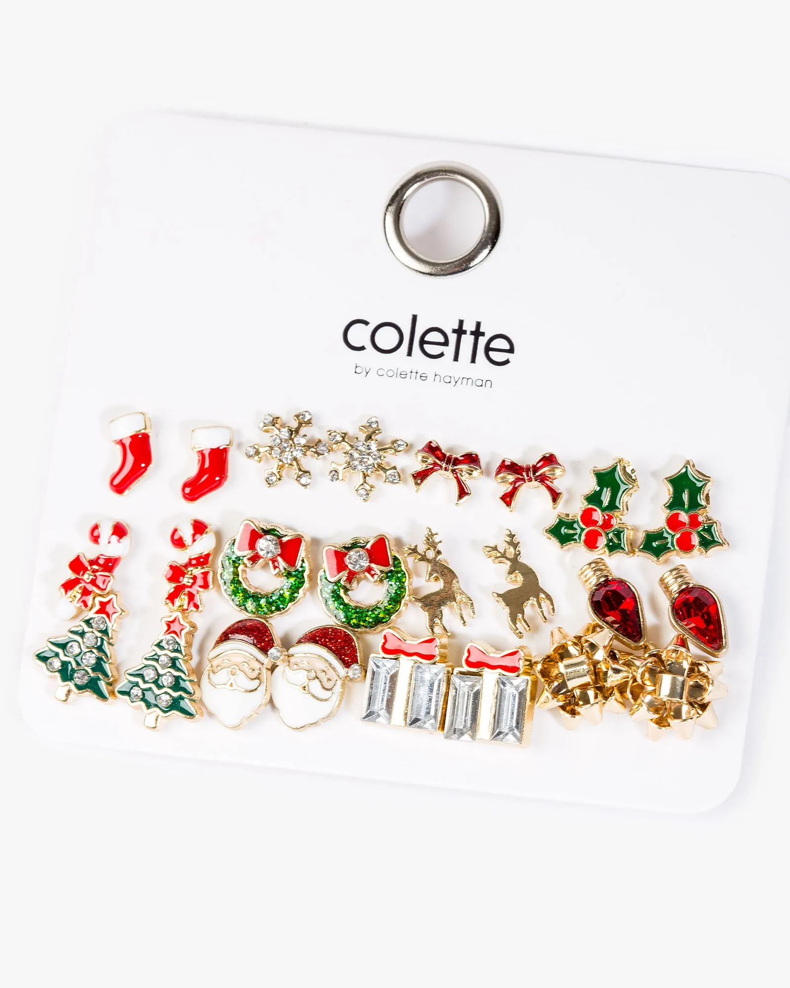 Multi Colour 12 Pack Christmas Icon Earrings sold by Collete Hayman product image thumbnail 2