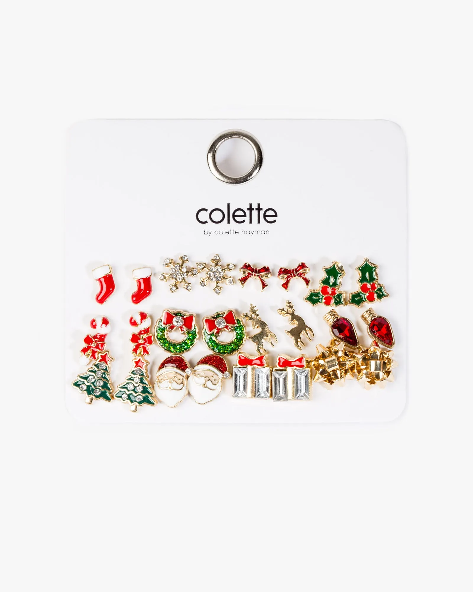 Multi Colour 12 Pack Christmas Icon Earrings sold by Collete Hayman