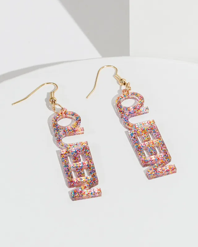 Multi Colour Queen Glitter Earrings sold by Collete Hayman