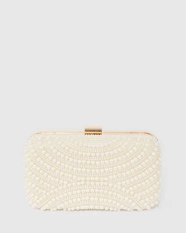 Pearl Eloise Pearl Box Clutch Bag sold by Collete Hayman