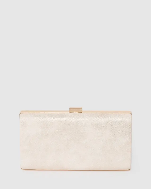 Gold Melanie Plain Clutch Bag sold by Collete Hayman