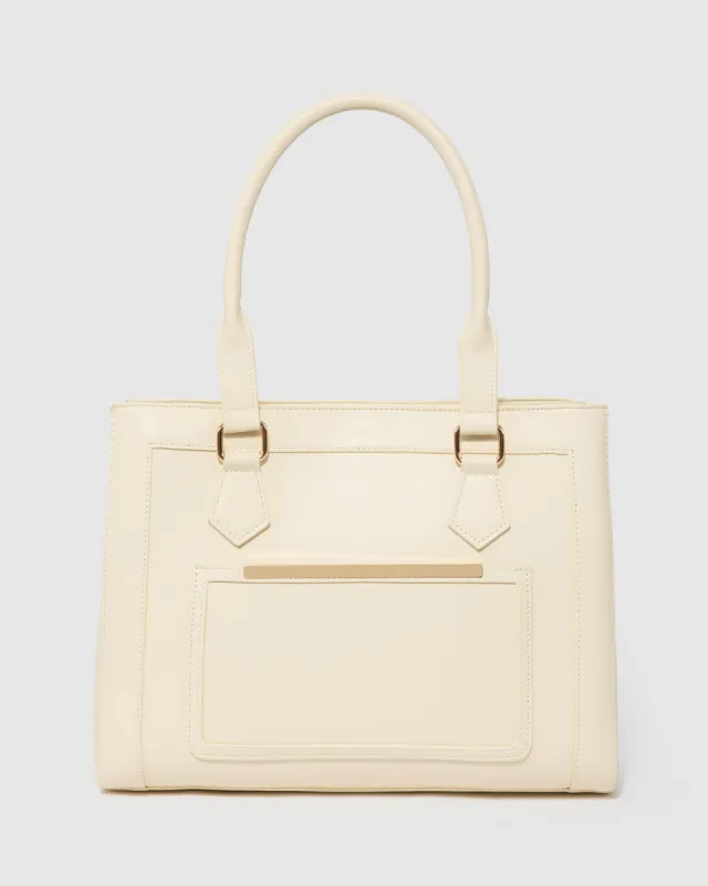 Ivory Demi Pocket Tote Bag sold by Collete Hayman