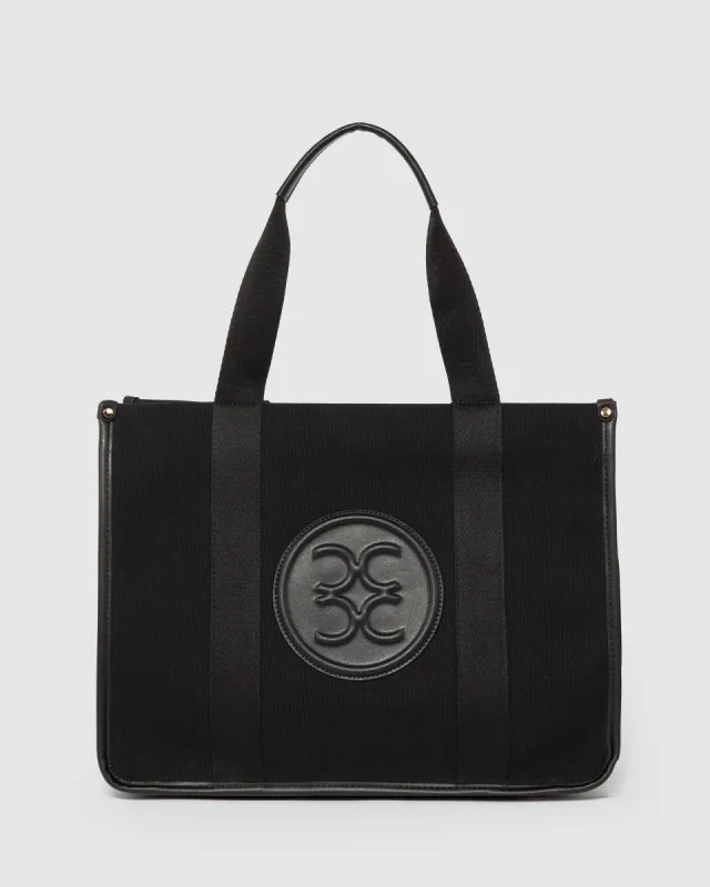 Black Wyomia Oversized Webbing Tote Bag sold by Collete Hayman