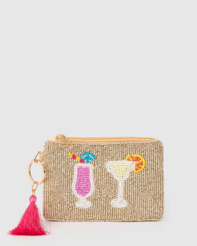 Multi Colour Cocktail Beaded Tassle Coin Purse sold by Collete Hayman