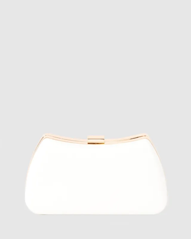 White Lola Hardcase Clutch Bag sold by Collete Hayman