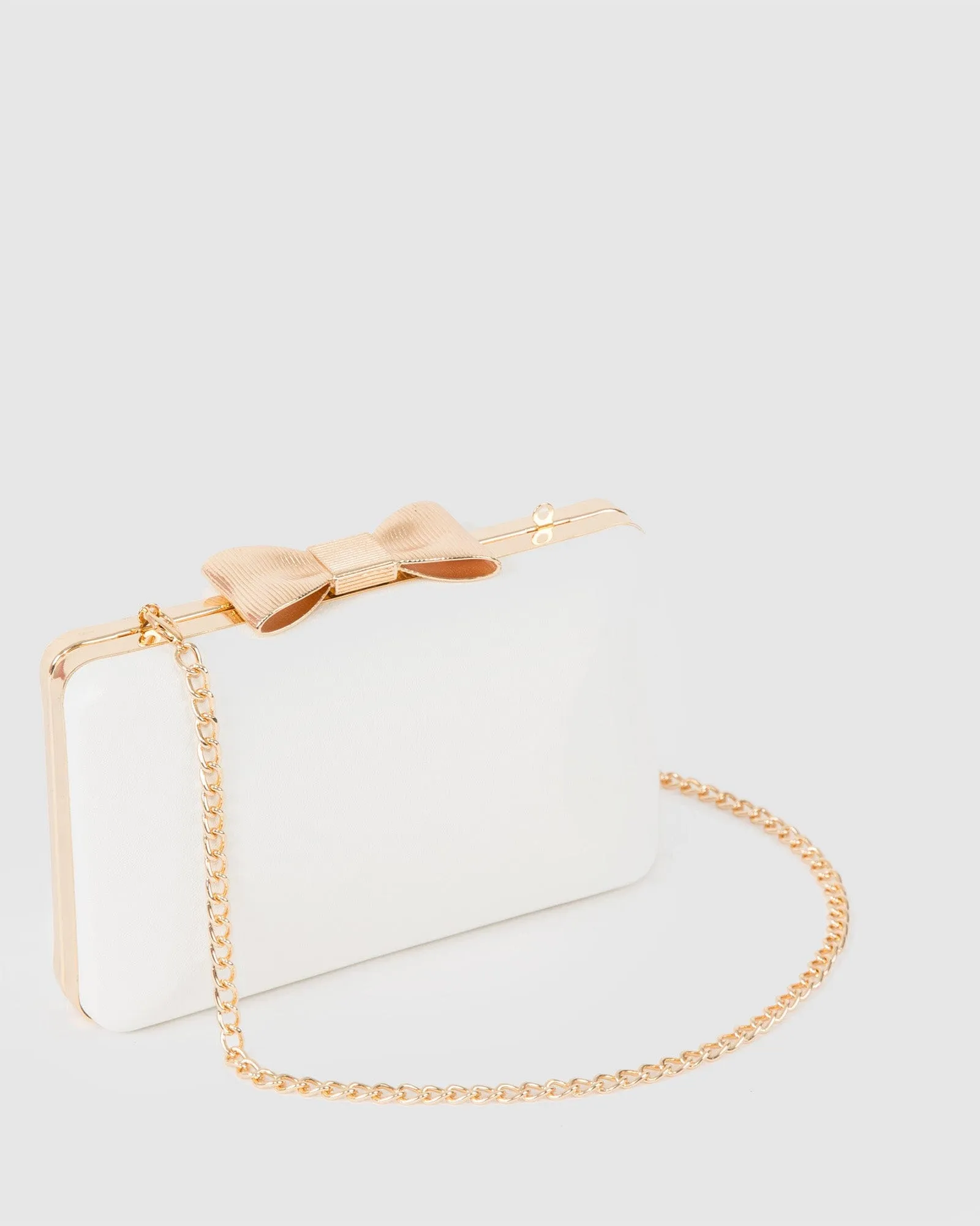 White Maxine Bow Handle Clutch Bag sold by Collete Hayman product image thumbnail 2