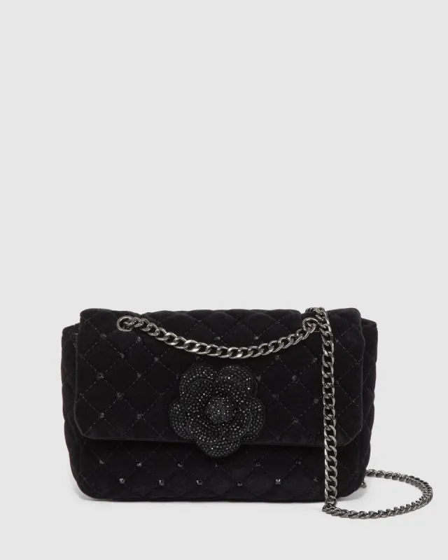 Black Camille Rose Crossbody Bag sold by Collete Hayman