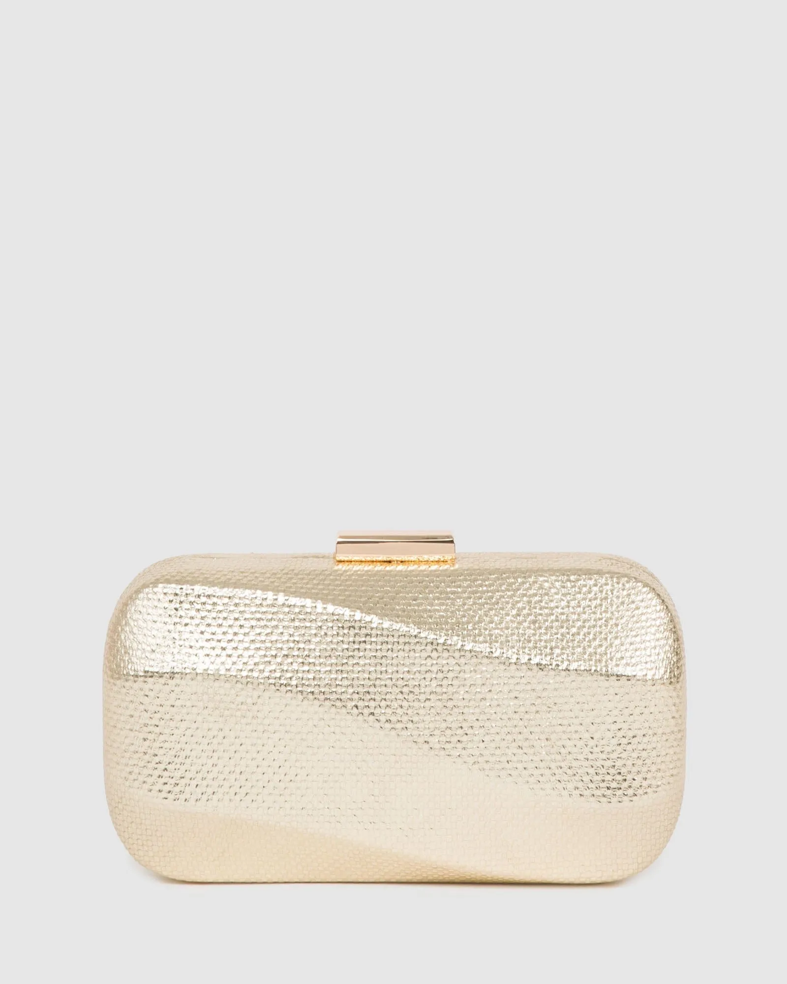 Gold Gabrielle Hardcase Clutch Bag sold by Collete Hayman