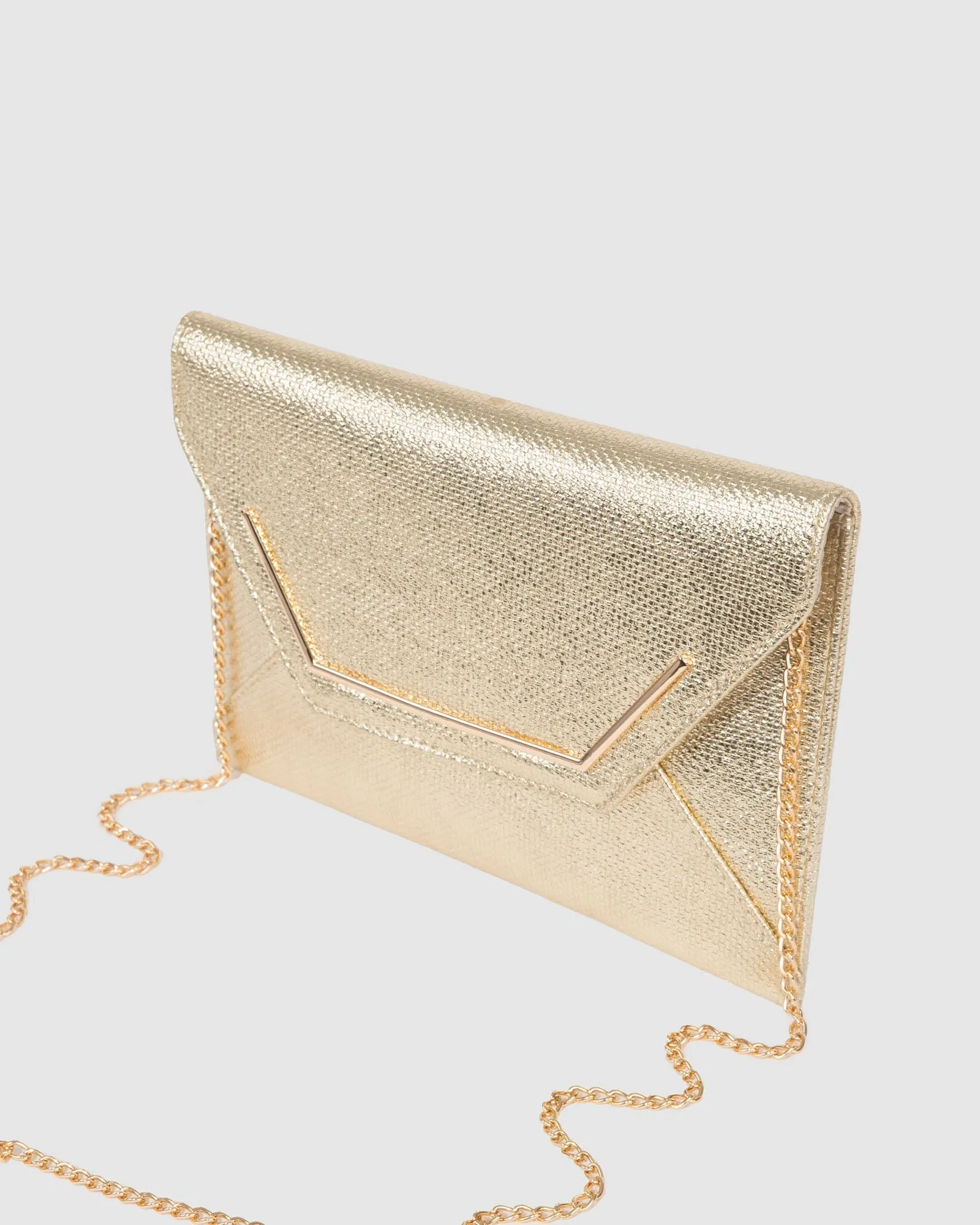 Gold Samantha Square Clutch Bag sold by Collete Hayman product image thumbnail 4