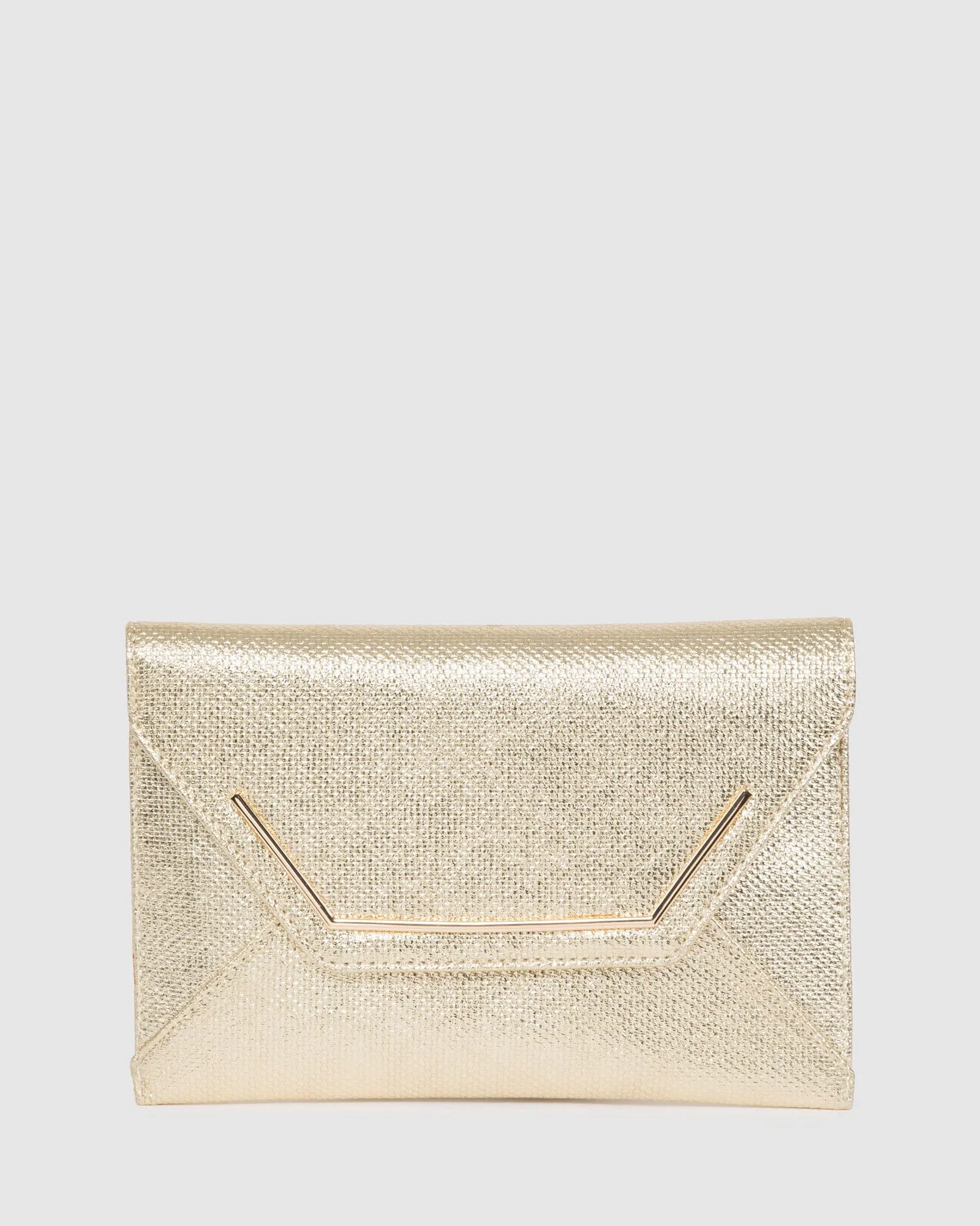 Gold Samantha Square Clutch Bag sold by Collete Hayman