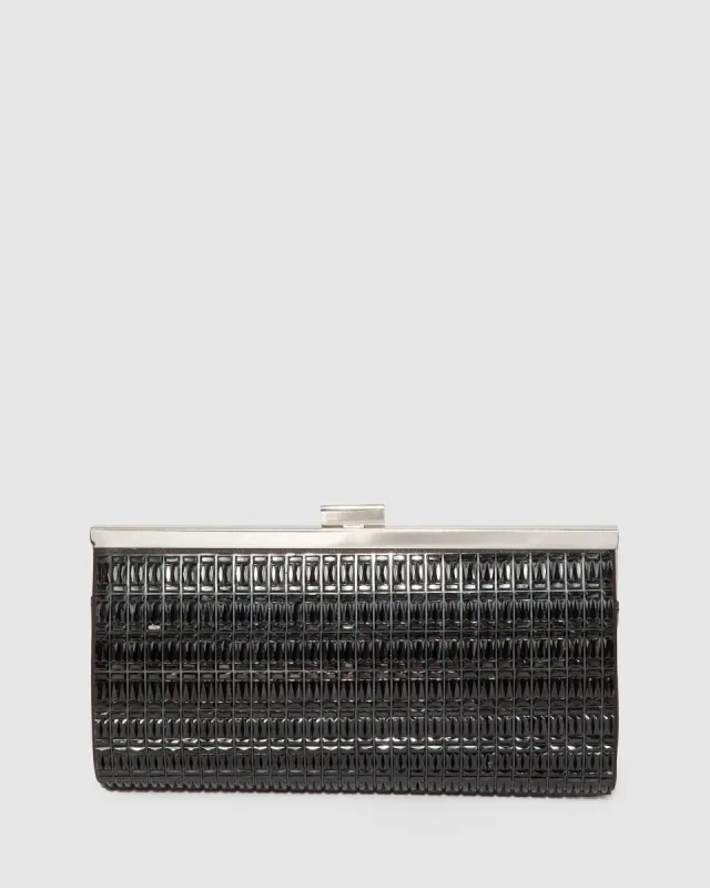 Black Liza Sparkle Clutch Bag sold by Collete Hayman