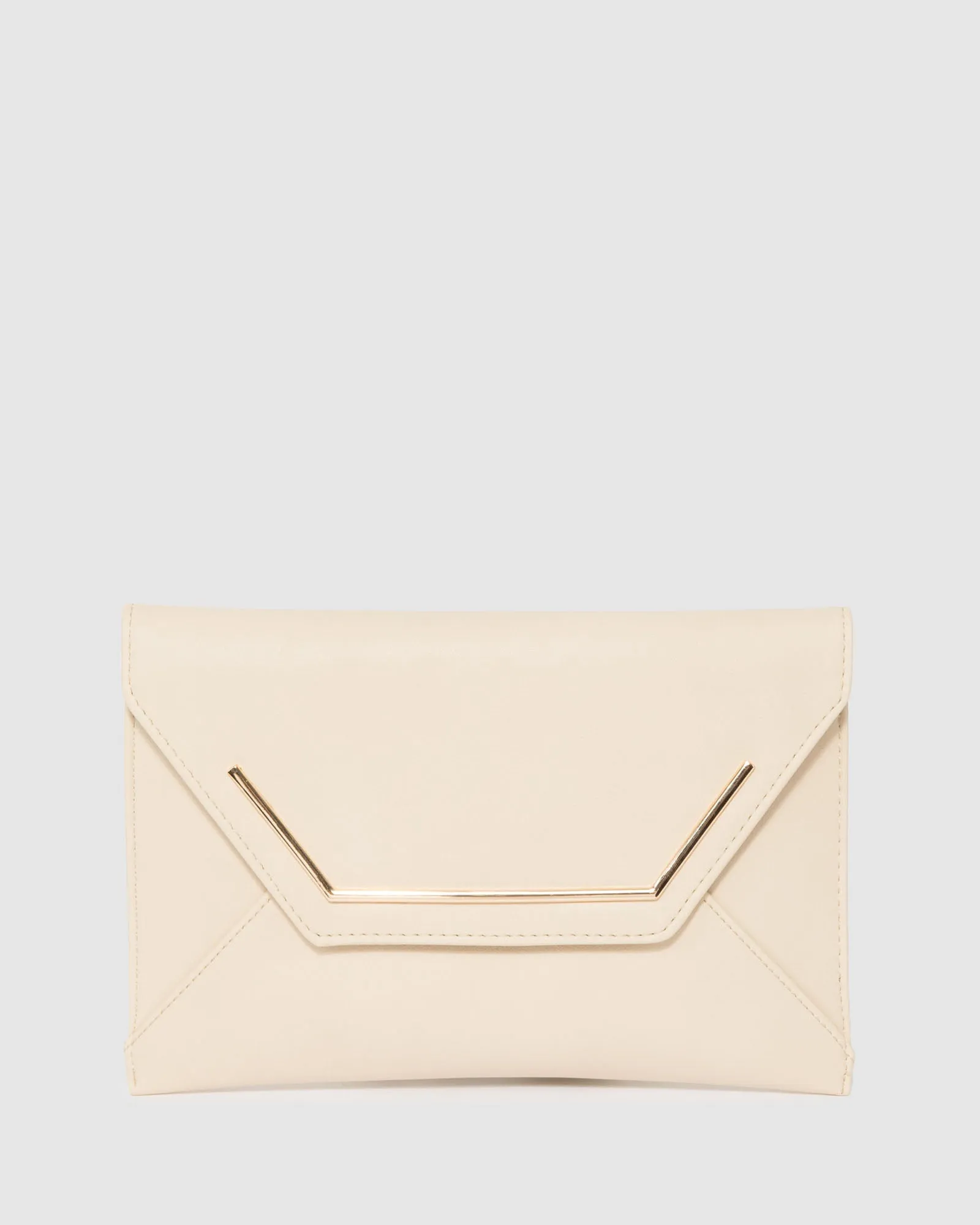 Ivory Samantha Square Clutch Bag sold by Collete Hayman