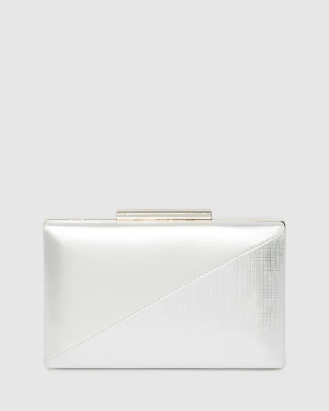 Silver Jaimi Hardcase Clutch Bag sold by Collete Hayman