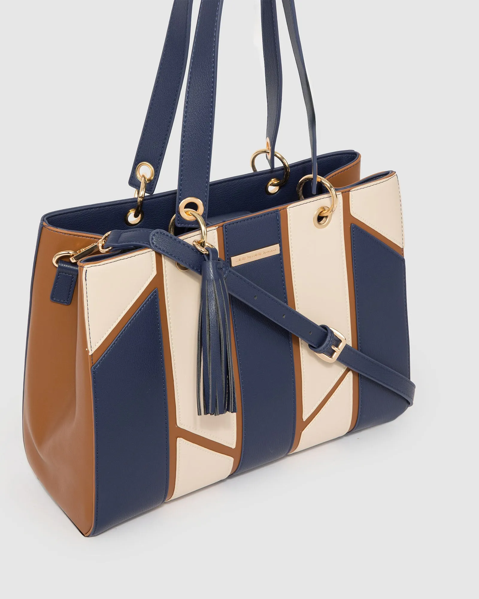 Multi Colour Demi Panel Tote Bag sold by Collete Hayman product image thumbnail 2