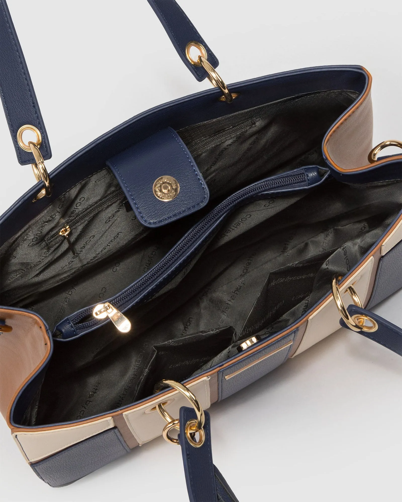 Multi Colour Demi Panel Tote Bag sold by Collete Hayman product image thumbnail 5