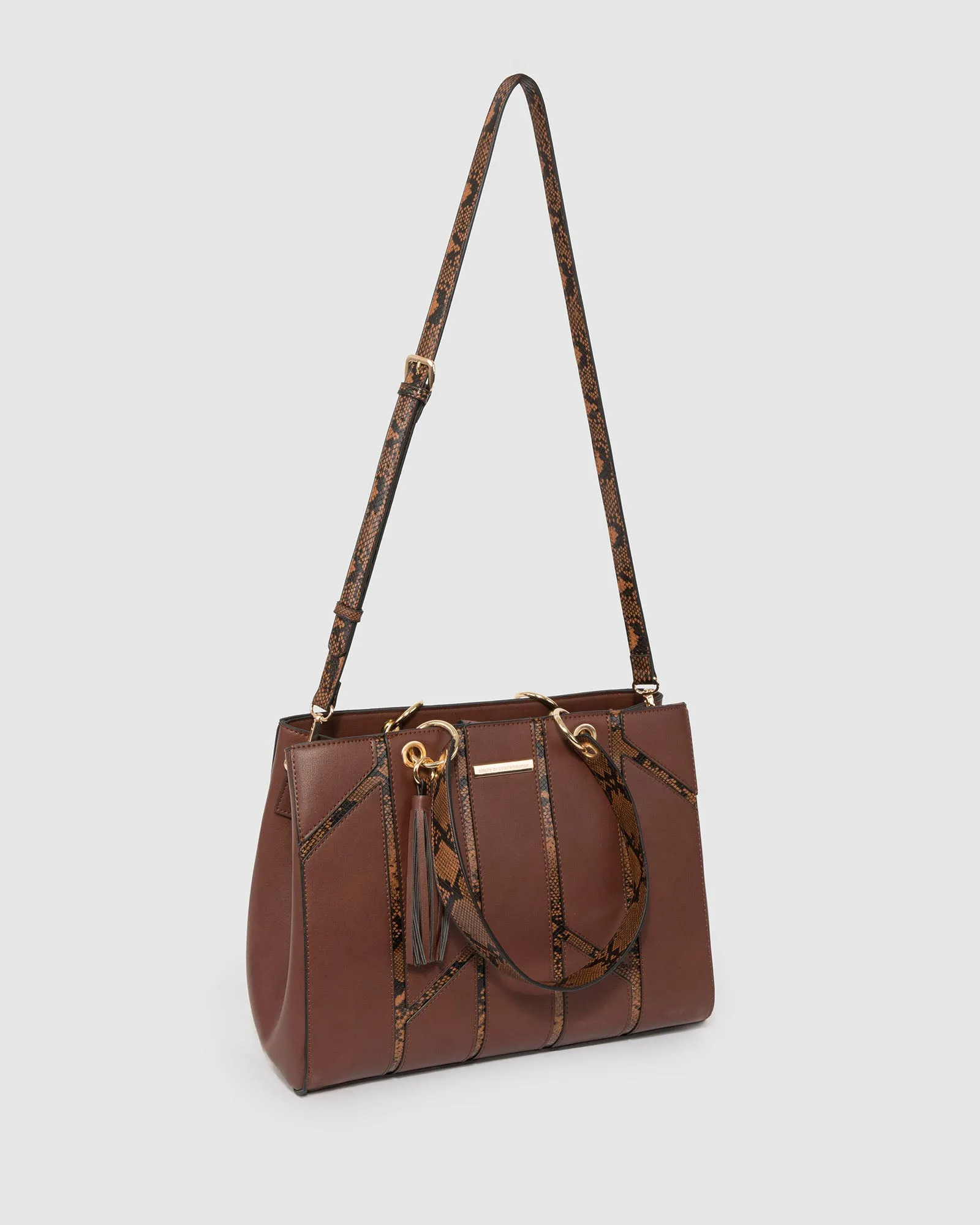 Brown Demi Panel Tote Bag sold by Collete Hayman product image thumbnail 3