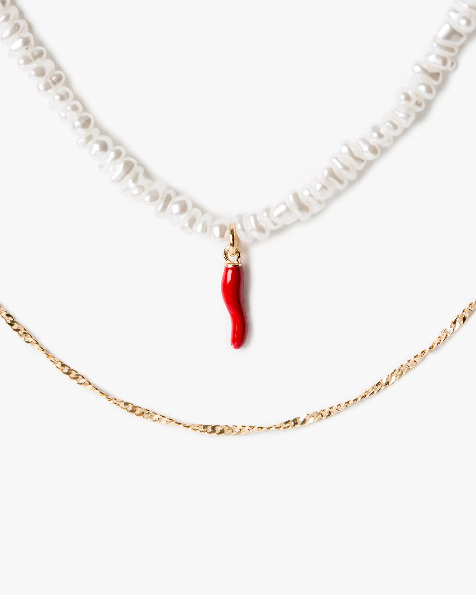 White Beaded Chilli Necklace sold by Collete Hayman product image thumbnail 2