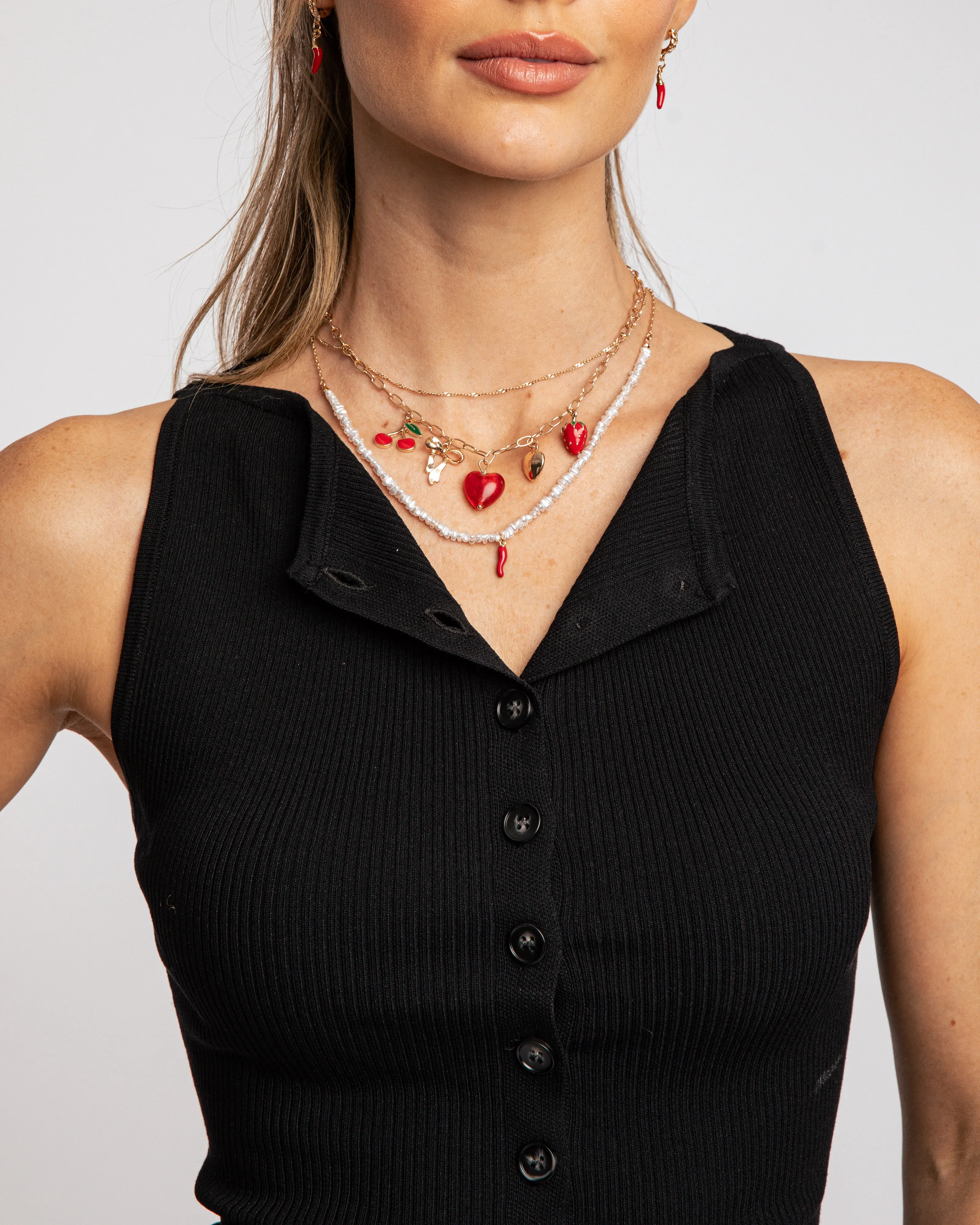 White Beaded Chilli Necklace sold by Collete Hayman product image thumbnail 3