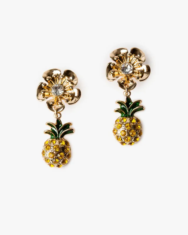 Yellow Pineapple Flower Earrings sold by Collete Hayman